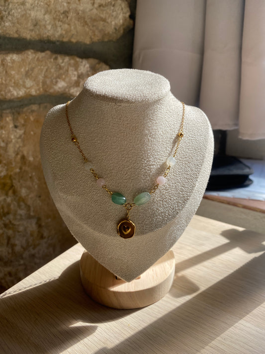 Earth Tricolor Pendant Necklace