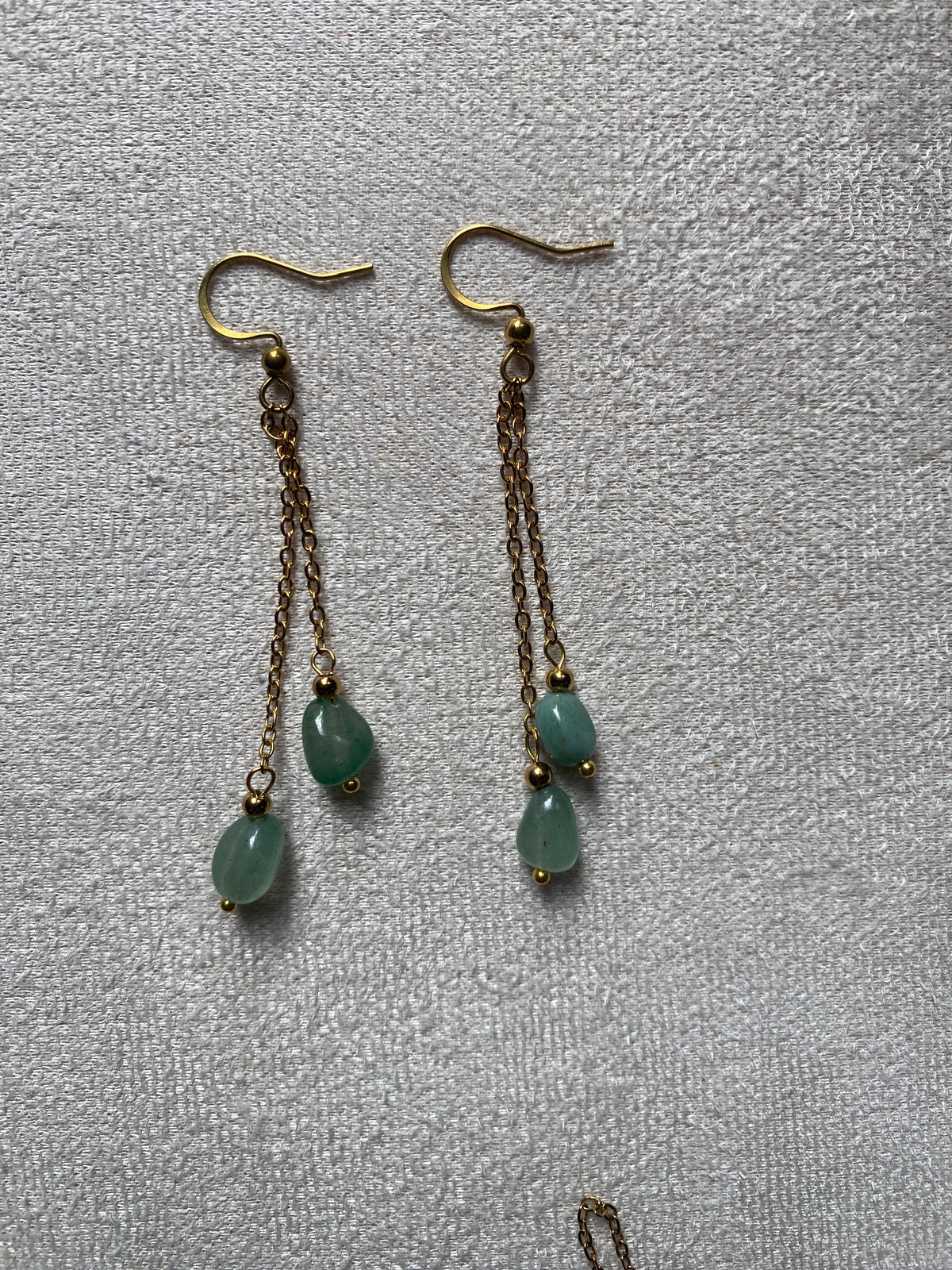 Earth 2-Chain Agate Drop Earrings